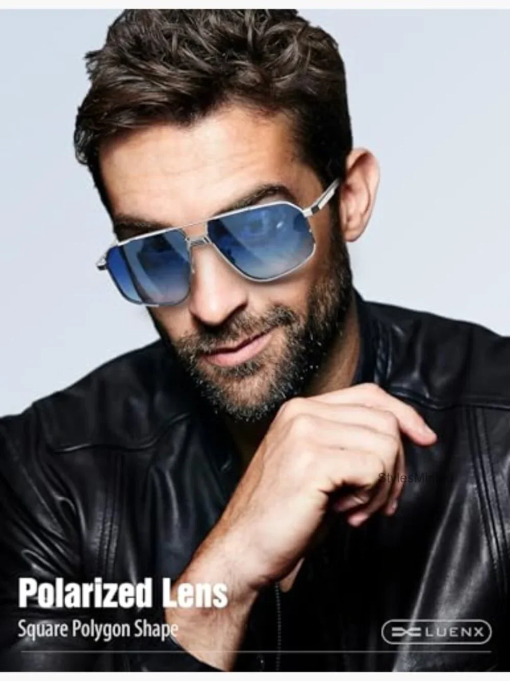 Polarized Square Aviator Sunglasses UV400 Driving Retro 60mm